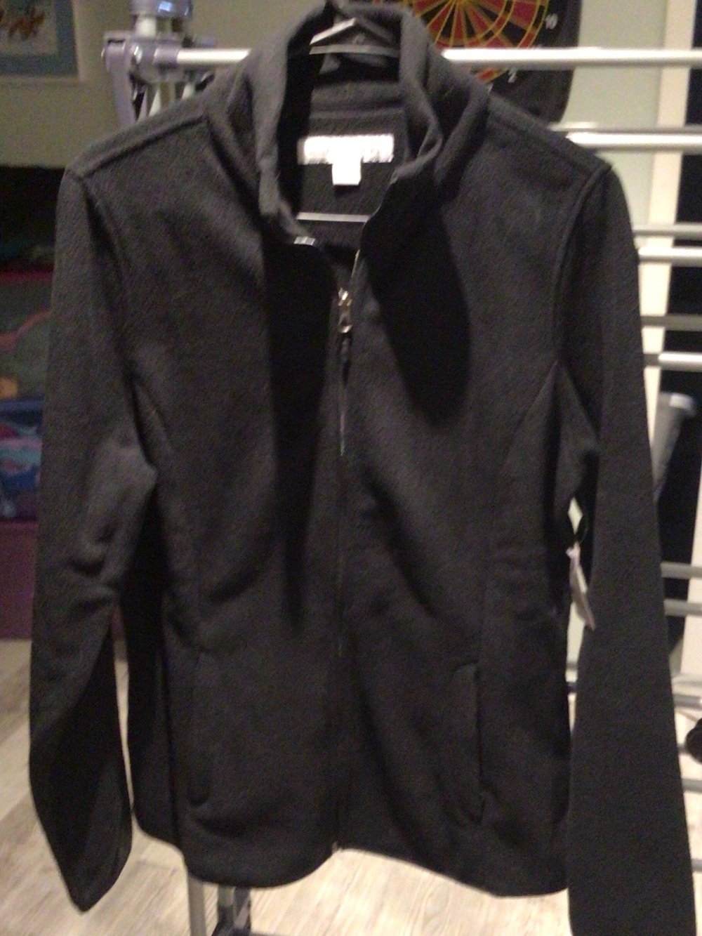 Amazon Essentials Black Lightweight Fleece Full-Zip Shirt Jacket
